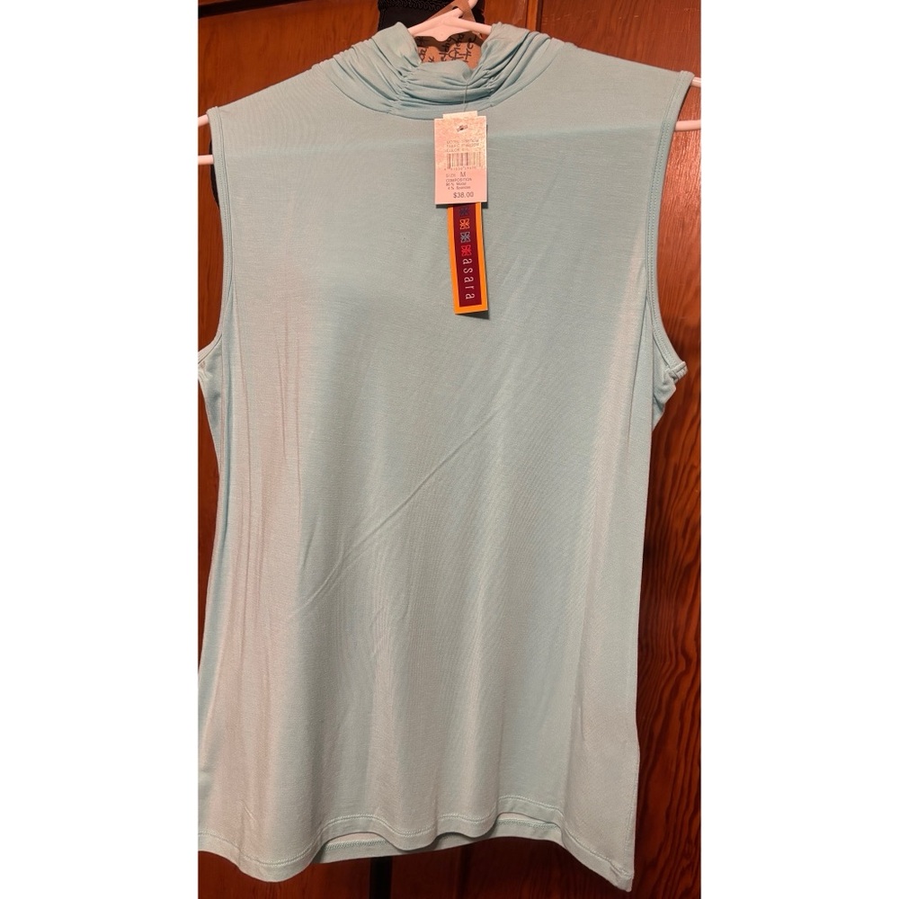 Asara Turquoise Turtleneck Tank